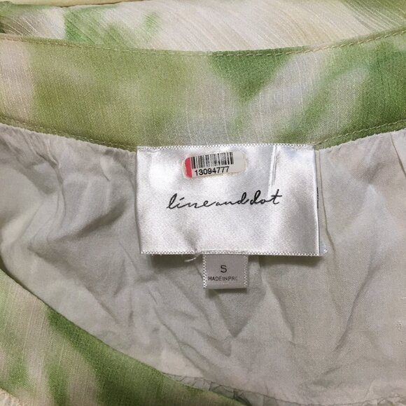 Line + Dot Green Palm Tie-Dye Maxi Dress Size Small - Picture 5 of 6